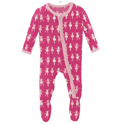 Kickee Pants Calypso Ballerina Muffin Ruffle Footie with Zipper