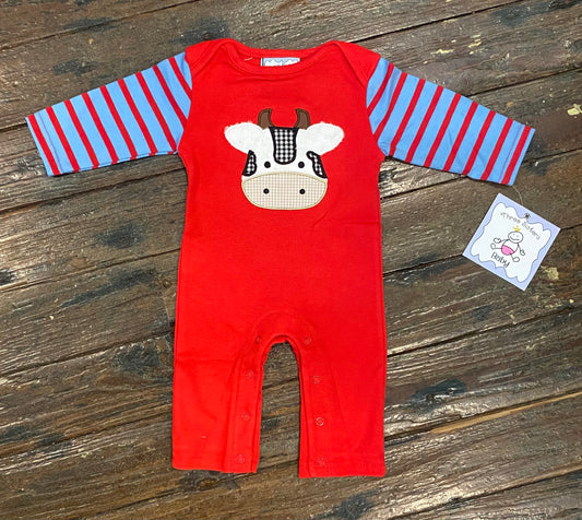 Three Sisters Moo Cow Boys Romper
