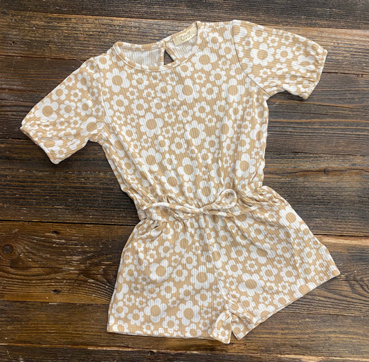 Oddi Taupe Floral Romper