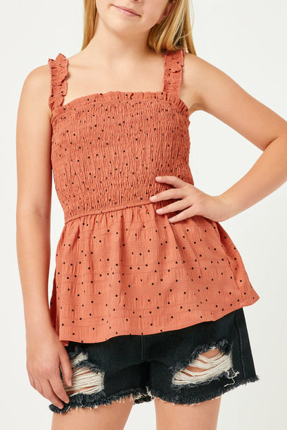 Hayden Polka Textured Top GY2934