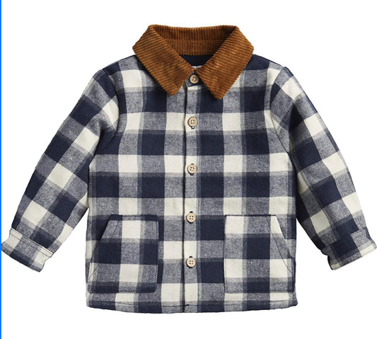 Mudpie Navy Plaid Shacket