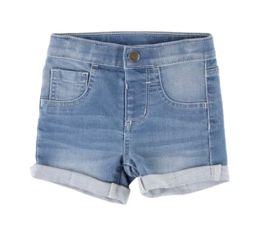 RuffleButts Spring Stretch Denim Shorts