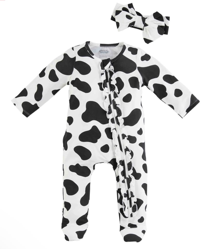 Mudpie Ruffle Cow Sleeper