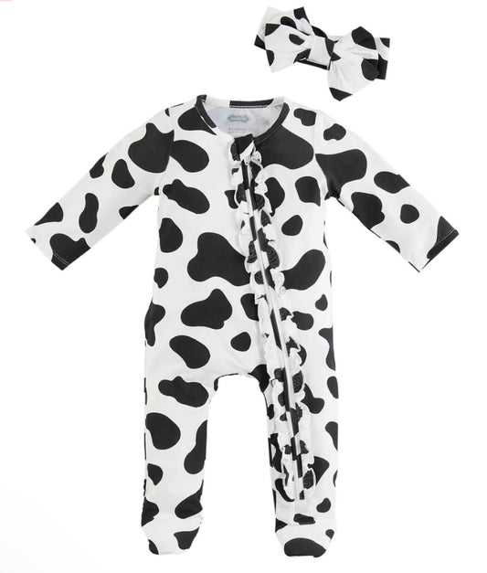 Mudpie Ruffle Cow Sleeper