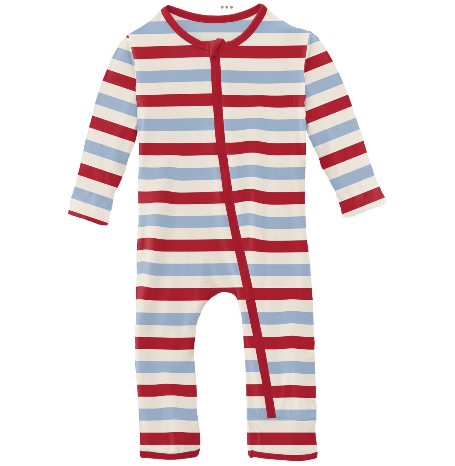Kickee Pants Anniversary Ballon Stripe Coverall with Zipper
