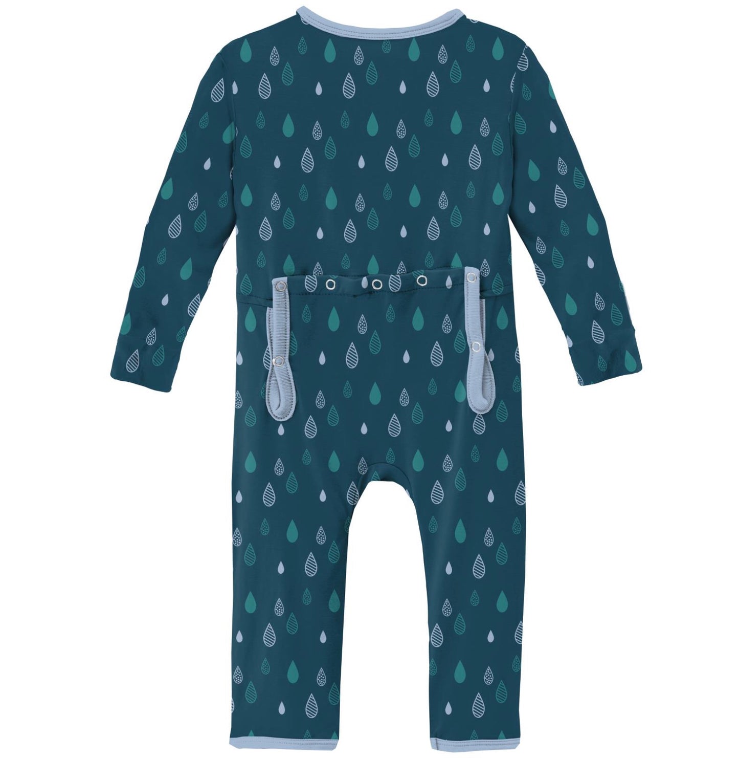 Kickee Pants Peacock Raindrops Coverall with Zipper