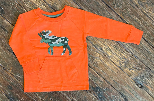 CRKids Camo Moose Kangaroo Pocket Raglan