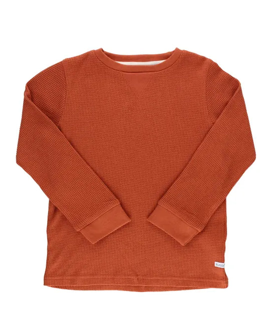 RuggedButts Burnt Sienna Waffle Knit Crew Neck Shirt