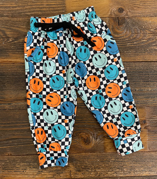 Blue Smiley Joggers