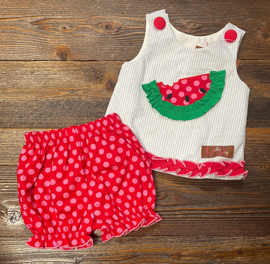 Millie Jay Watermelon Bloomer Set