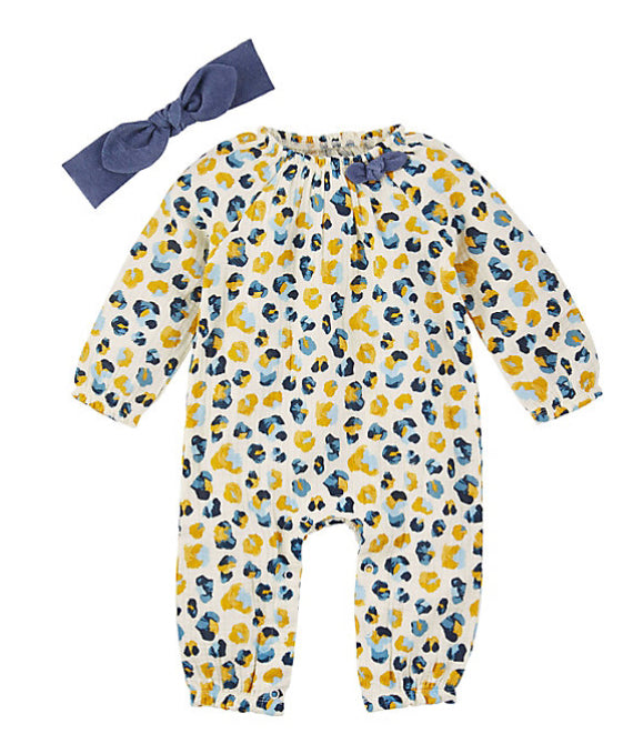 Mudpie Blue Leopard 1-pc Set