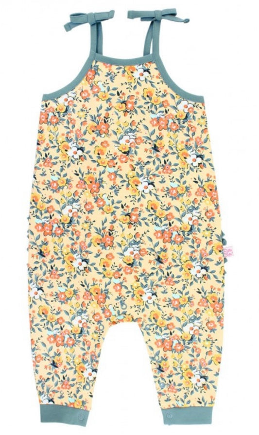 RuffleButts Summer Blooms Full Length Romper