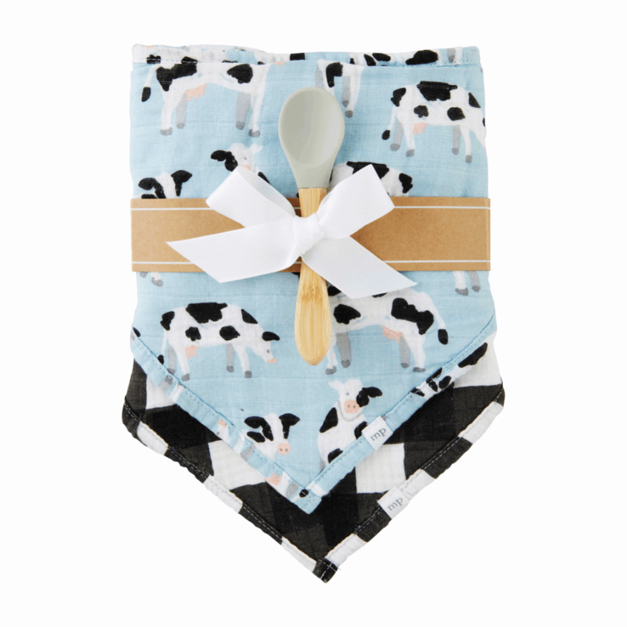 Mudpie Muslin Bandana Bib Set With Spoon