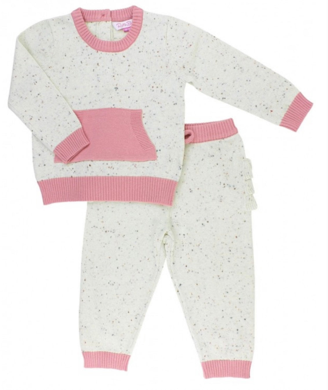 RuffleButts Confetti Sweater Knit Jogger Set