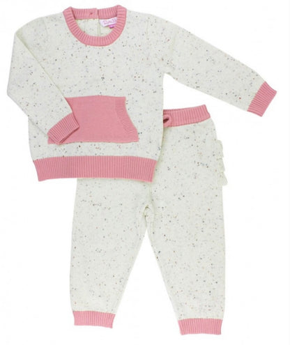 RuffleButts Confetti Sweater Knit Jogger Set