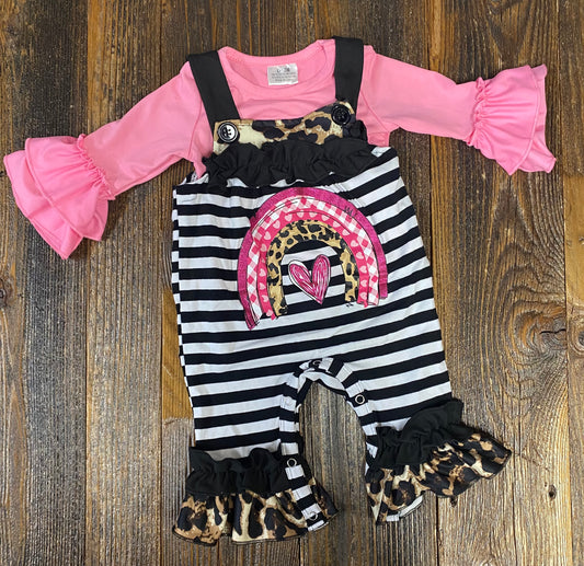 Rainbow & Stripe Overall Set