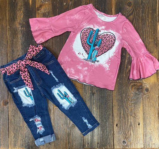 Cactus Heart Denim Set