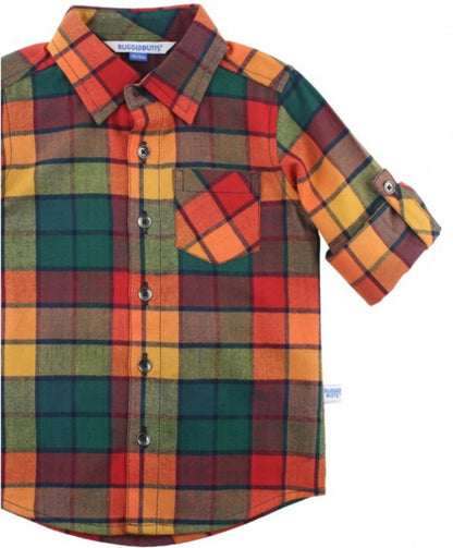 RuggedButts Autumn Rainbow Plaid Button Down Shirt