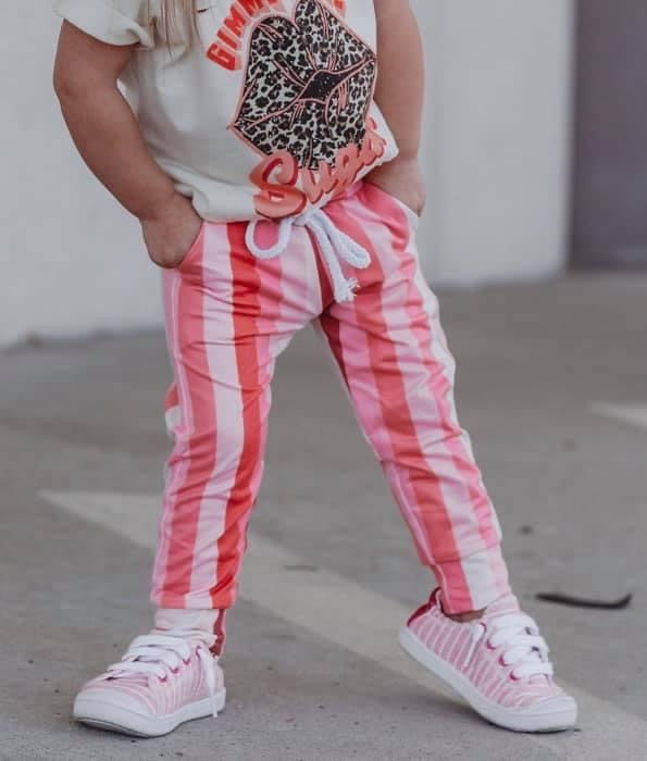 Pink striped Joggers