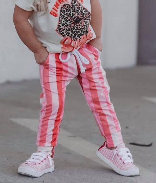 Pink striped Joggers