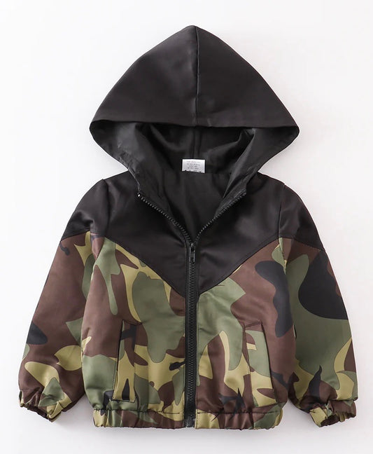 Camo Hooded Windbreaker