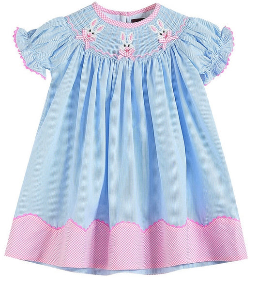 LC Bunny & Bows Smocked Dress