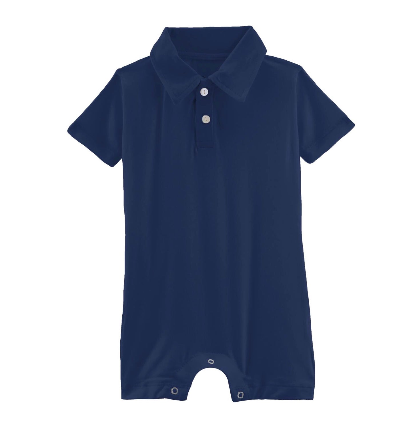 Kickee Pants Flag Blue Short Sleeve Polo Romper