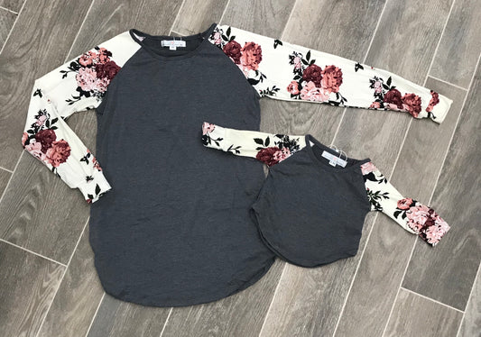 Mommy and Me Floral Raglan