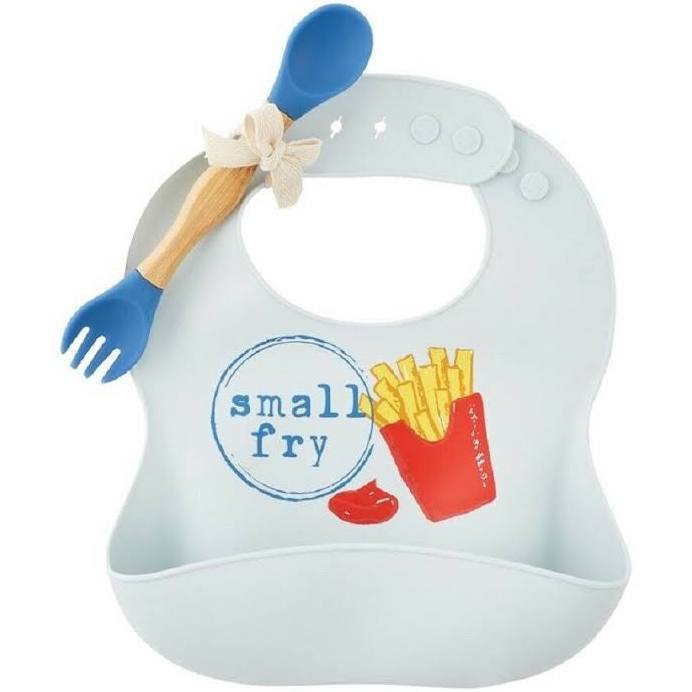 Mudpie Silicone Bib W/Utensil