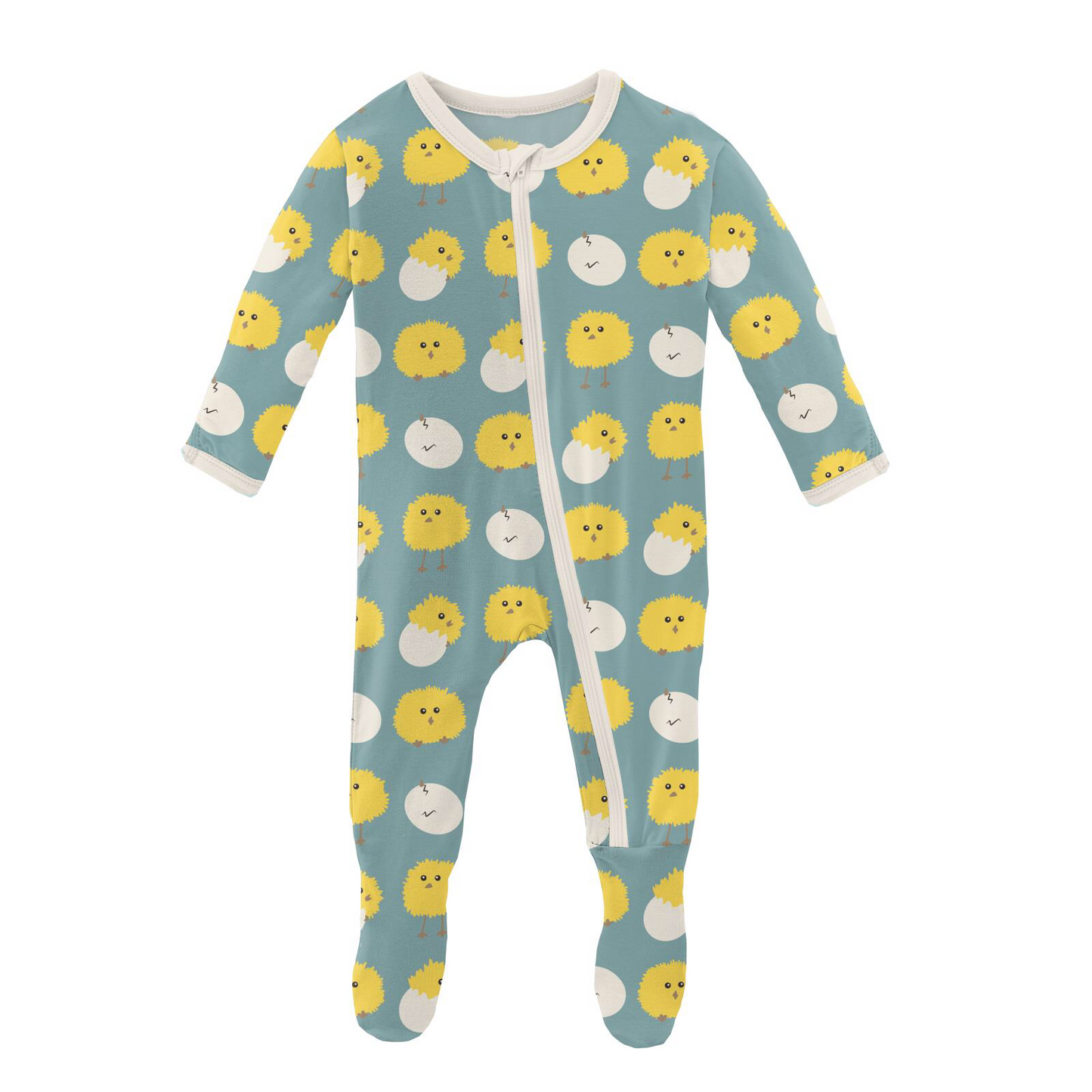 Kickee Pants Jade Peep Peeps Footie with Zipper