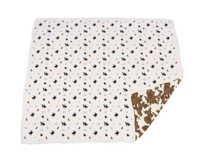 Newcastle Cowboys & Cowhide Blanket