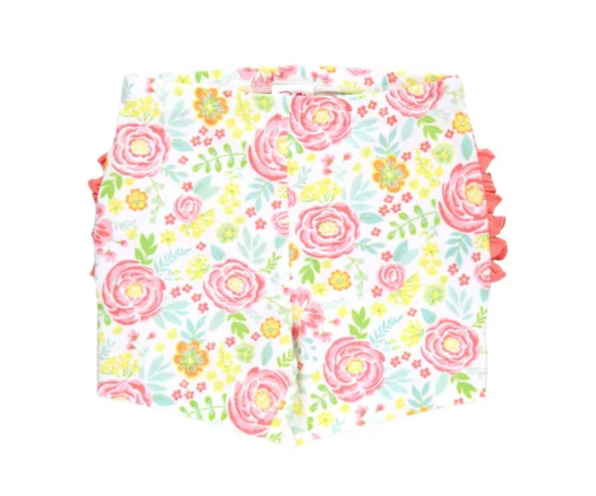 RuffleButts Pretty in Peony Playground Shorts