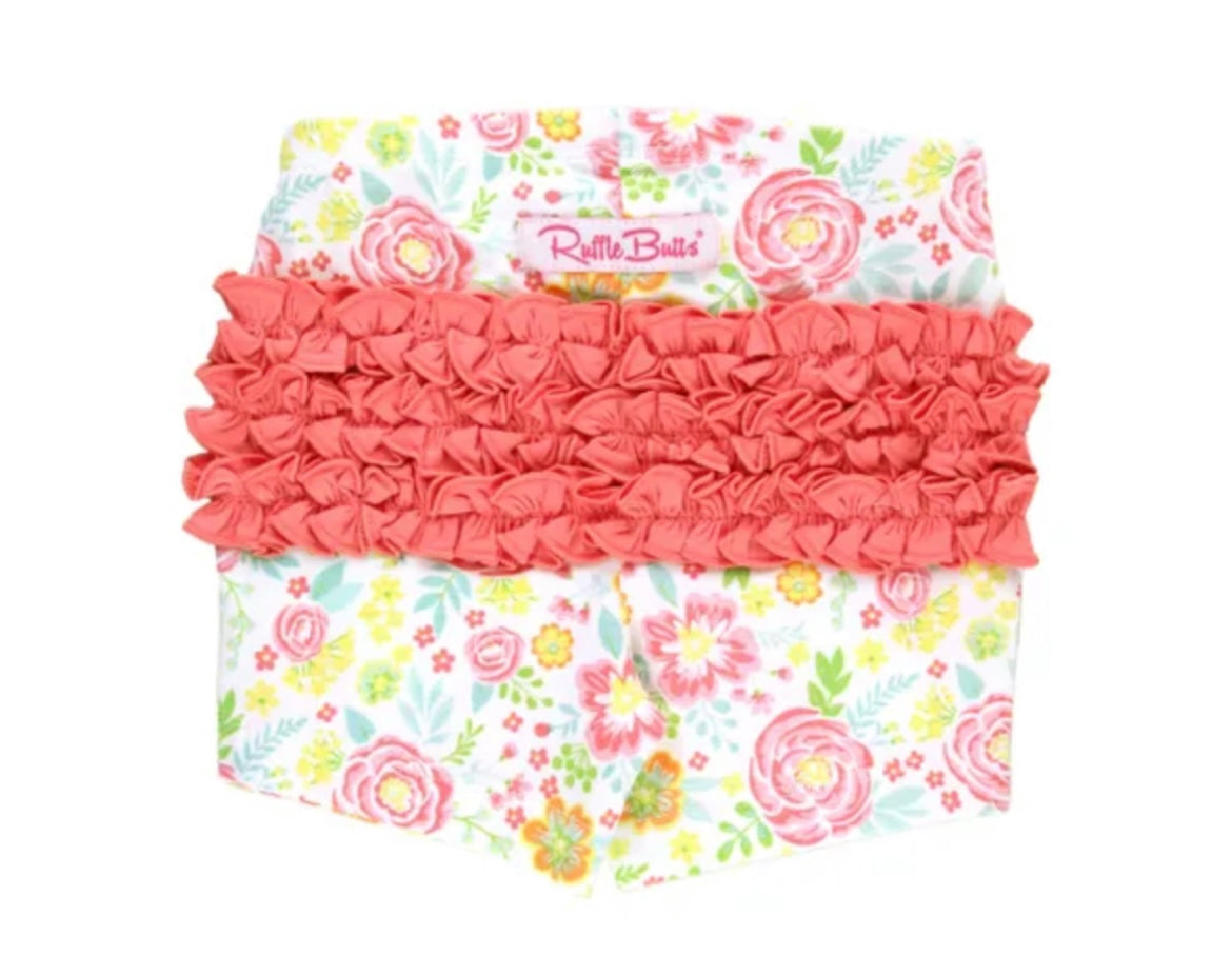 RuffleButts Pretty in Peony Playground Shorts
