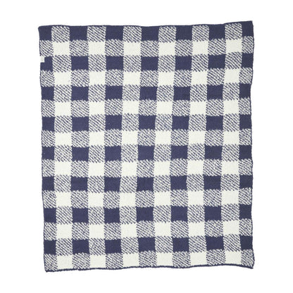 Mudpie Navy Check Chenille Blanket