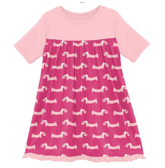 Kickee Pants Calypso Pretzel Pup Classic Short Sleeve Swing Dress