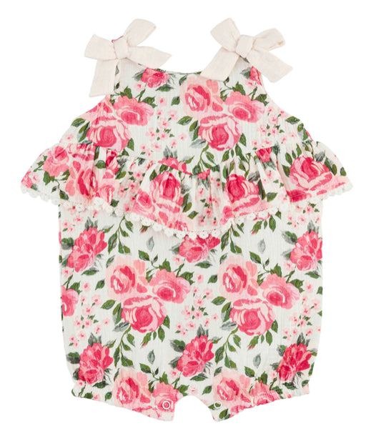 Mudpie Floral Bow Romper