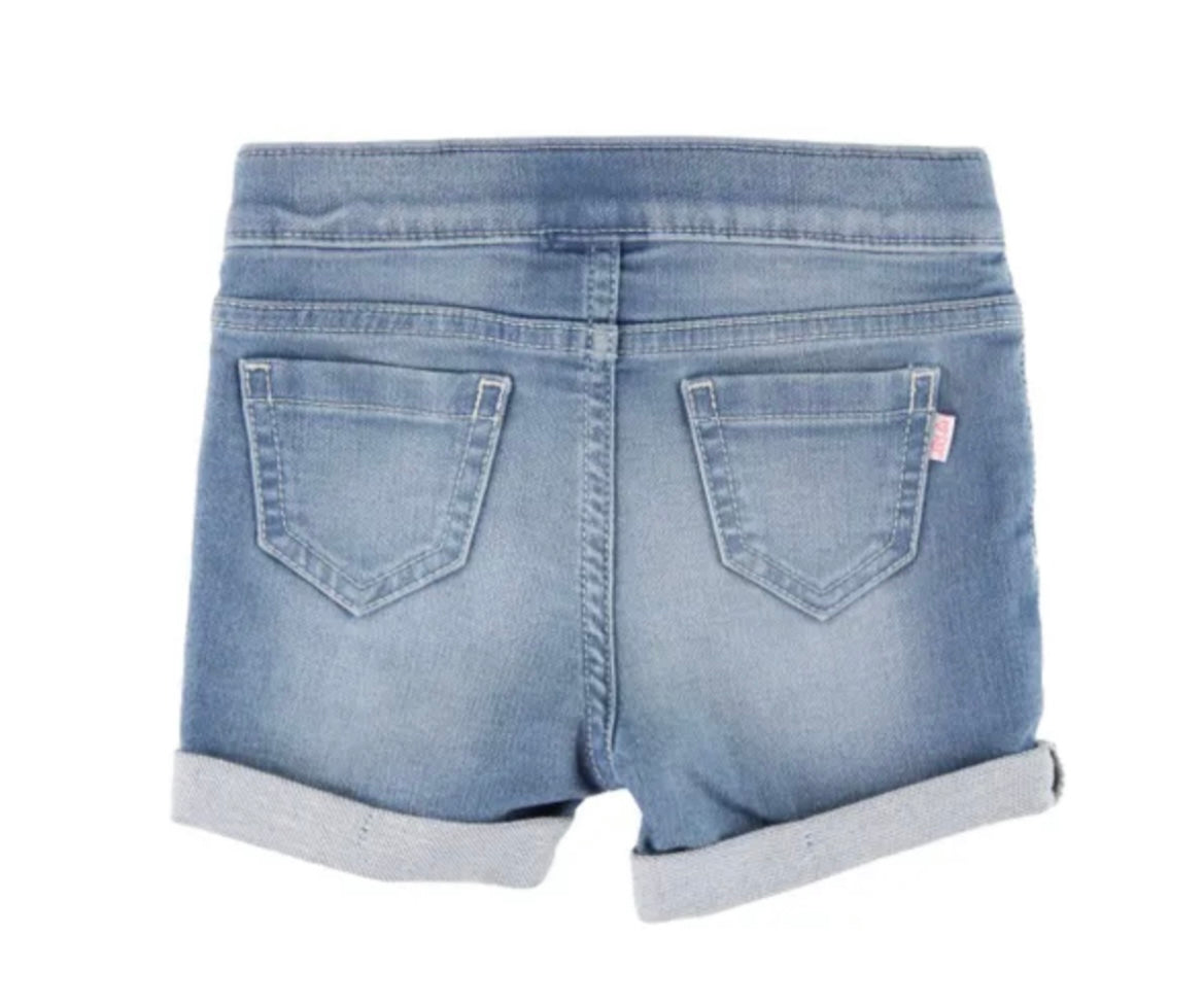 RuffleButts Spring Stretch Denim Shorts