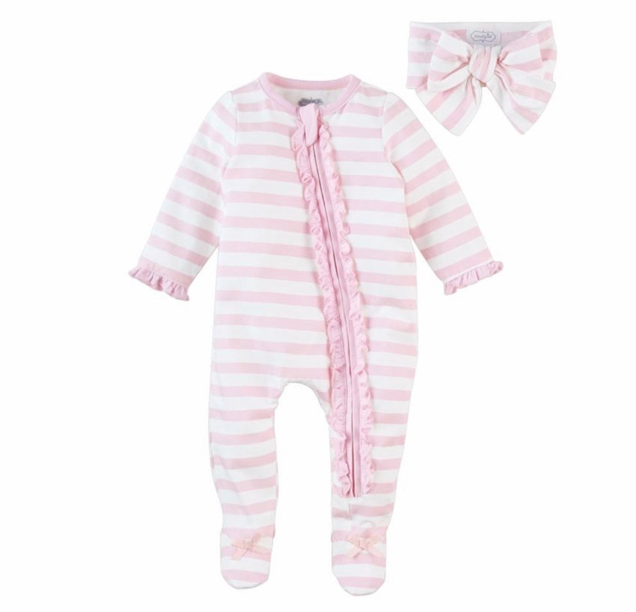 Mudpie Striped Sleeper/Headband Set