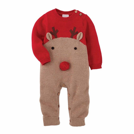 Mudpie Knit Reindeer One-Piece
