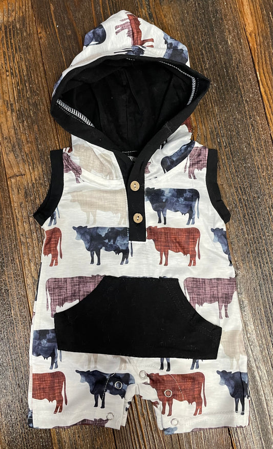 Cow Hooded Romper