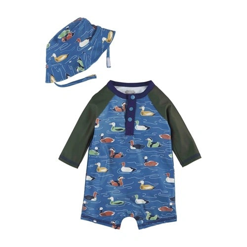 Mudpie Mallard Duck Rash Guard 1pc & Hat