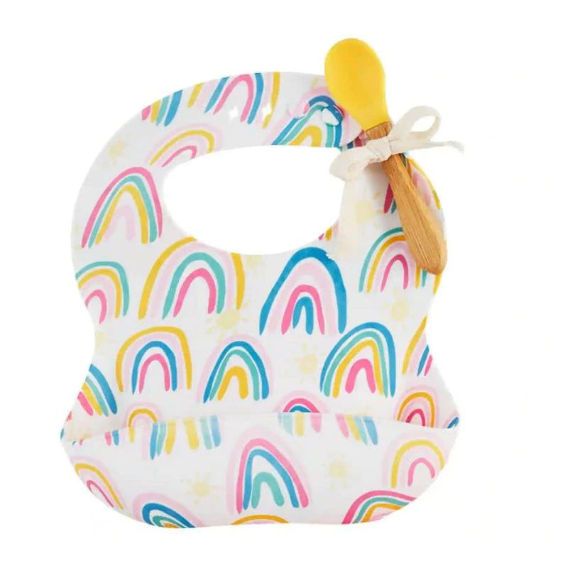 Mudpie Silicone Bib W/Utensil