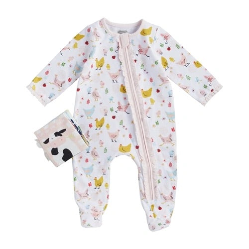 Mudpie 3/6m Farm Sleeper with Book