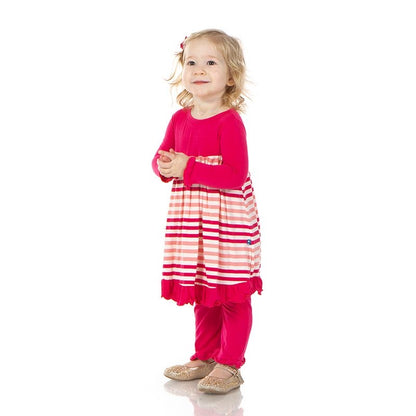 Kickee Pants Forest Fruit Stripe Print Long Sleeve Dress Romper