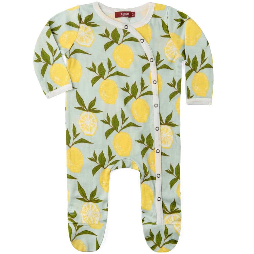 Milkbarn Lemon Footed Romper