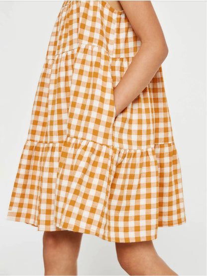 Hayden Gingham Tiered Sleeveless Dress GY2954