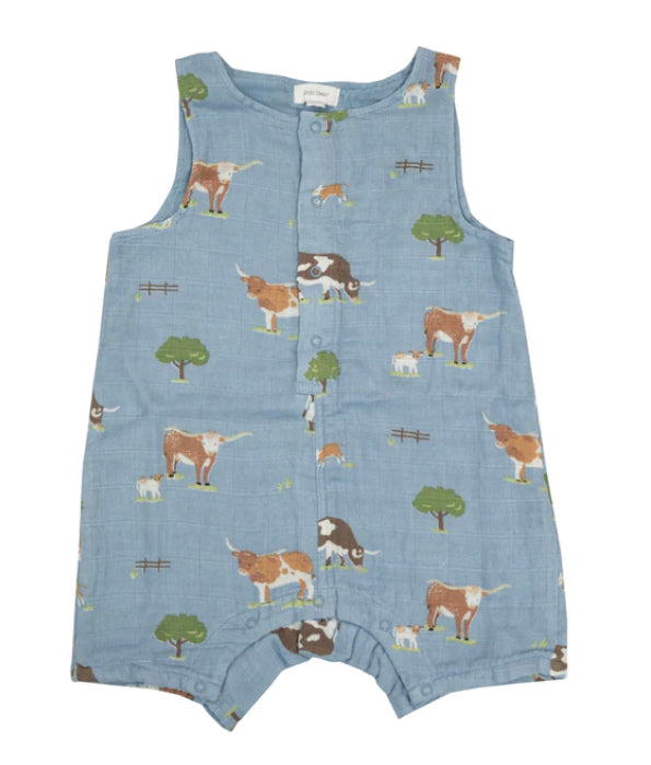 Angel Dear Longhorn Cattle Shortie Romper