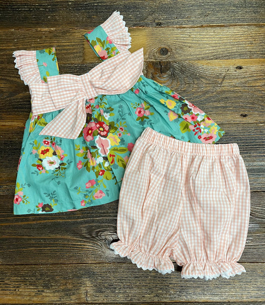 Three Sisters Vintage Garden Bow Bloomer Set