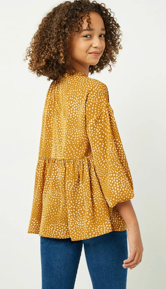 Hayden Girls Ruffle Neck Babydoll Top 2100