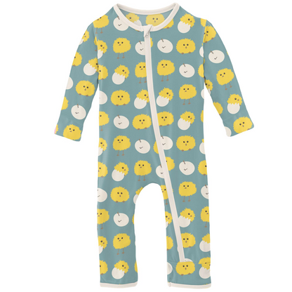 Kickee Pants Jade Peep Peeps Coverall with Zipper